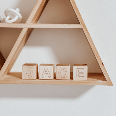 Custom wooden engraved baby name blocks