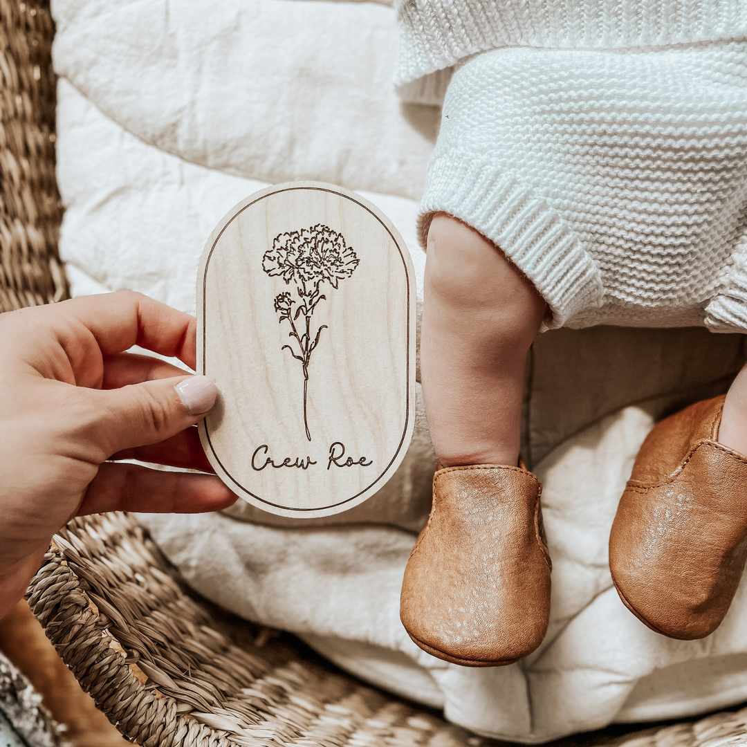 Personalized Birth Flower Name Plaque