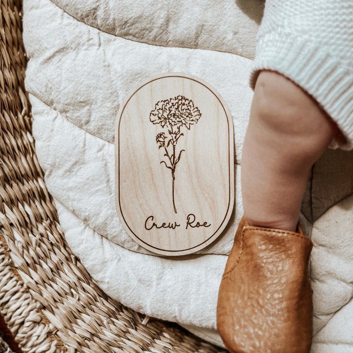 Personalized Birth Flower Name Plaque