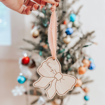 Personalized Bow Christmas Ornament