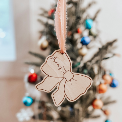 Personalized Bow Christmas Ornament