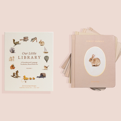 Our Little Library baby book bundle with blush pink books