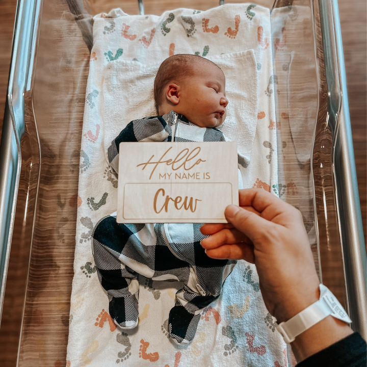 Custom Newborn Name Tag