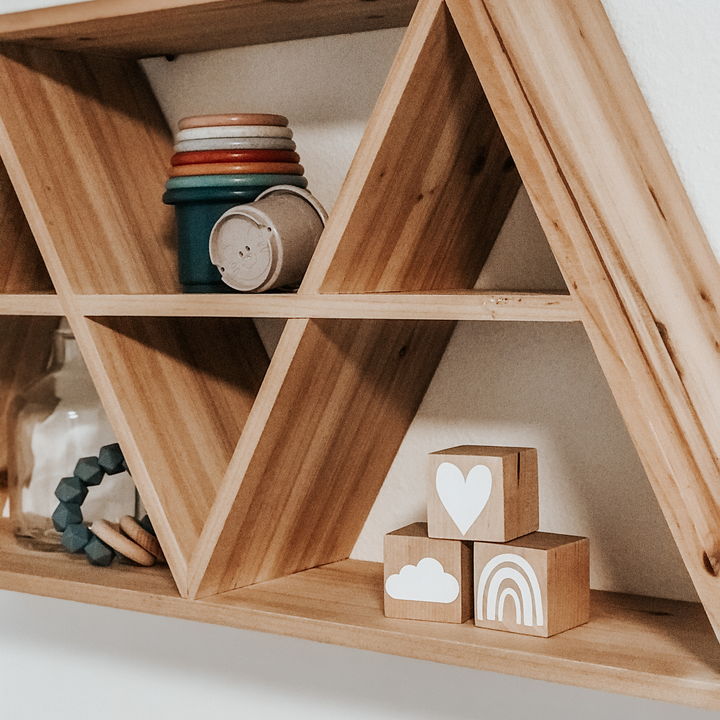 3 wooden block set for nursery or kids room decor