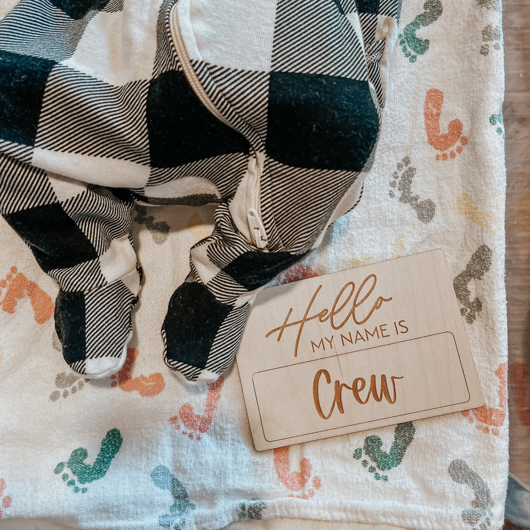 Custom Newborn Name Tag