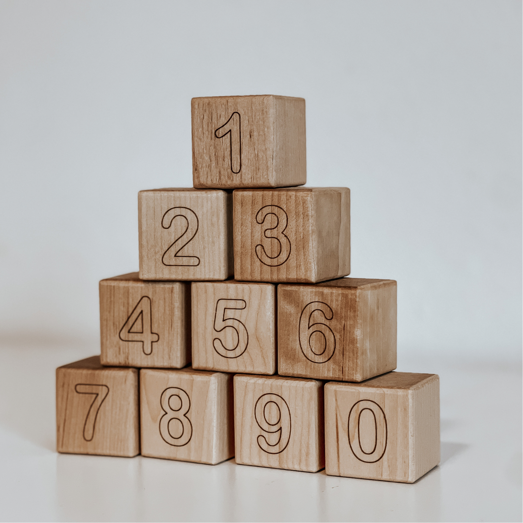 Engraved Toddler Number Blocks