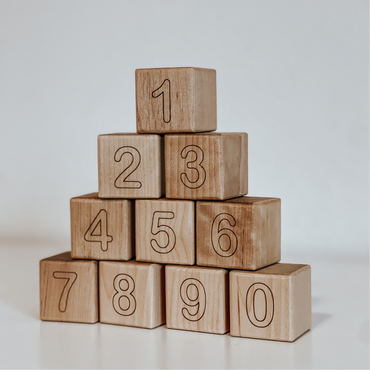 Engraved Toddler Number Blocks