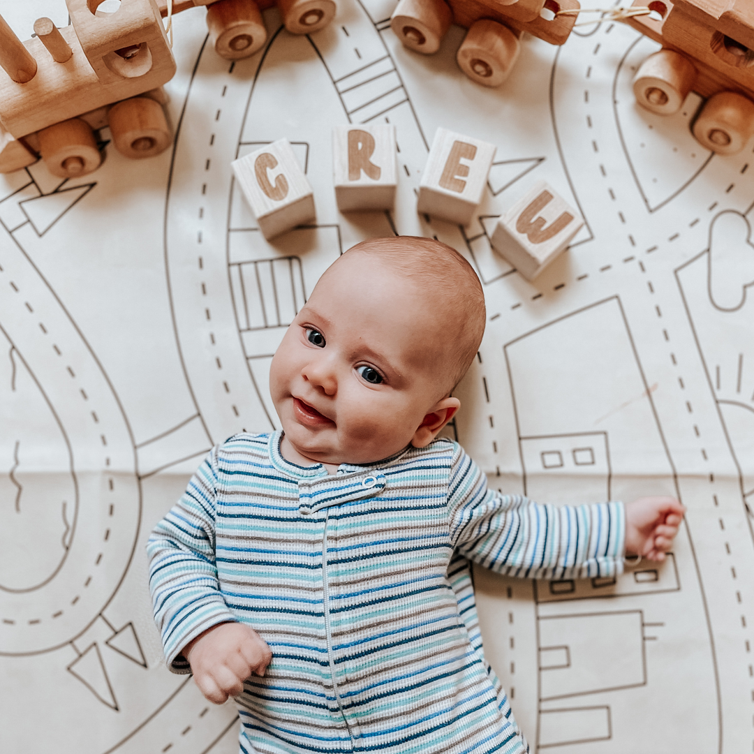 Wooden baby blocks that can be used as nursery or kids room decor