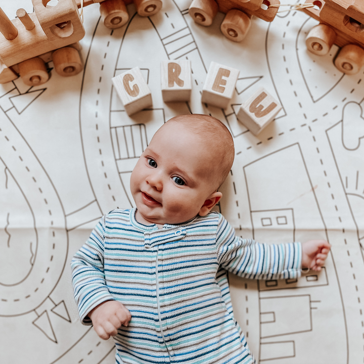 Wooden baby blocks that can be used as nursery or kids room decor